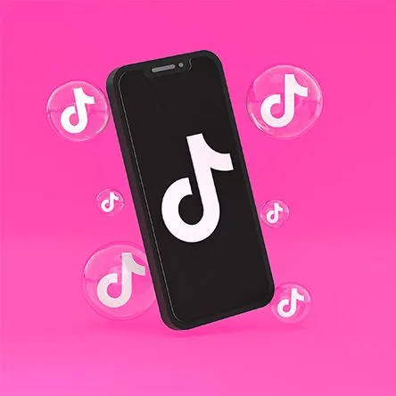 Phone with floating TikTok Logos, Thumbnail