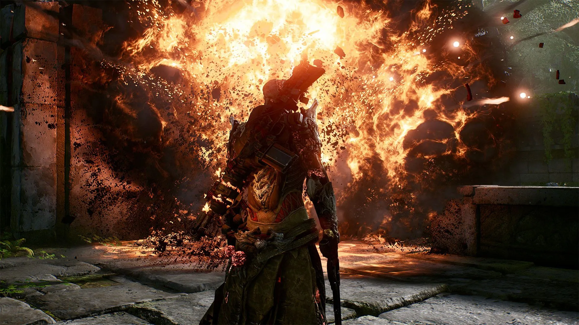 Outriders Character Image in Flames
